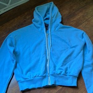 Crop Top Zip Up Hoodie